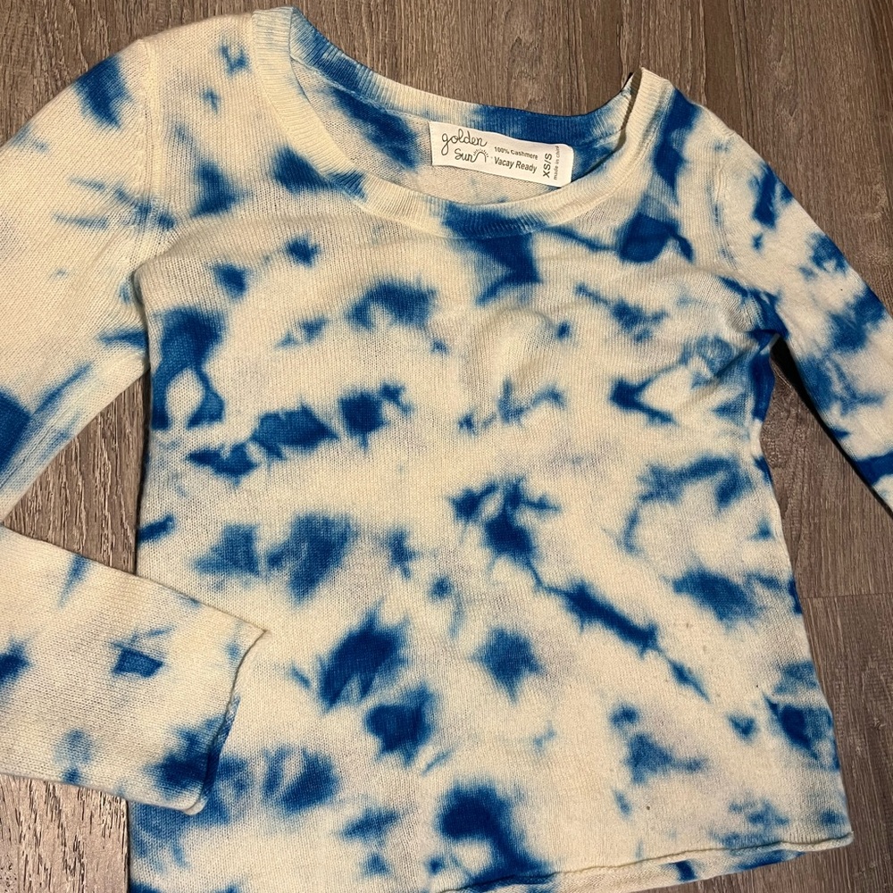 Golden sun cashmere happy fun sweater winter soft XS S $260 - Picture 3 of 5
